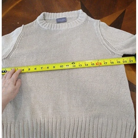 Wooden Ships Shaker Knit Sweater Womens Size XS/S Beige Crewneck Cozy Cotton Bld - Picture 8 of 11